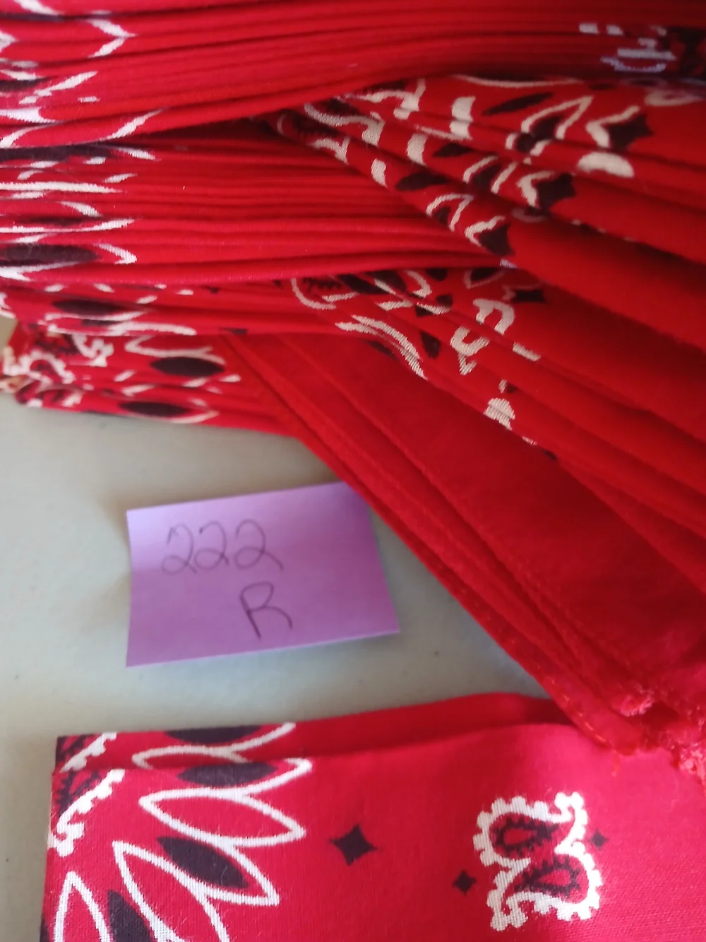 Red Paisley Cotton Bandana Scarf Handkerchief 5 Piece Lot 21 X 21 NWOT
